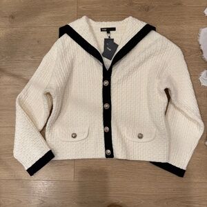 Maje Sweater Jacket with gold buttons, NWT